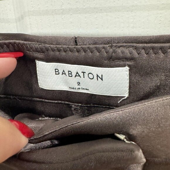 Babaton Pants Womens 2 High Rise Refined Cargo‎ Satin Coffee Brown - Picture 5 of 12